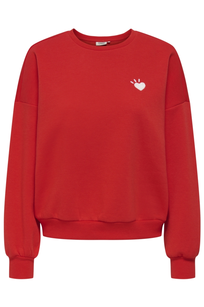 ONLTAMMIE L/S PRINT O-NECK SWT 15360318 HIGH RISK RED/AMOUR